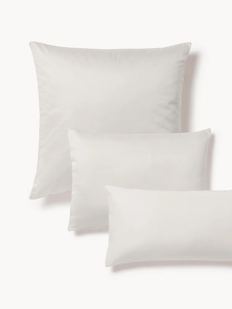 Westwing Collection Наволочка Comfort из хлопкового сатина, Ш 50 × Д 80 см, Светлый серый
