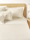 Westwing Collection Простыня Premium из хлопкового сатина, кремово-белая — фото 7