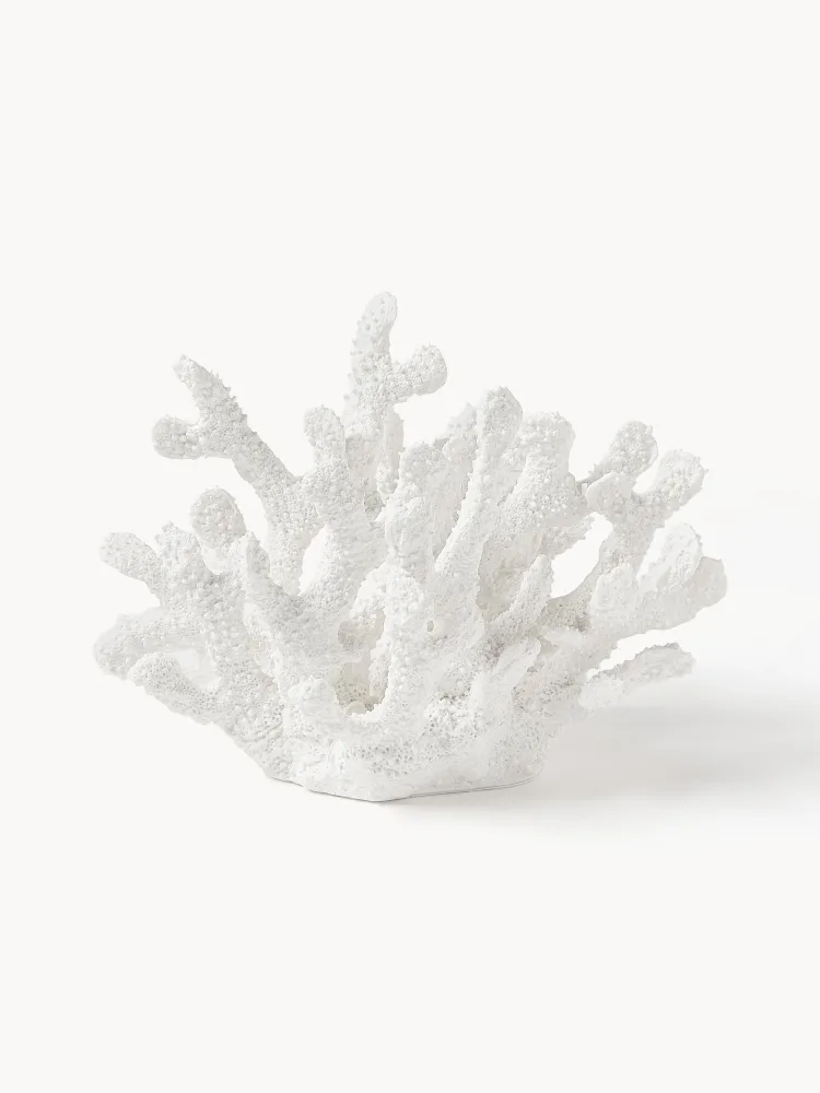 Westwing Collection Статуэтка Coral в форме коралла из полимерной смолы, Ш 22 × В 17 см, Белый