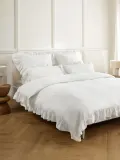 Westwing Collection Наволочка Louane из перкаля с оборкой, Ш 65 × Д 65 см, Белый — фото 6