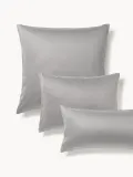 Westwing Collection Наволочка Comfort из хлопкового сатина, Ш 50 × Д 80 см, Тёмный серый — фото 7