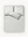 Westwing Collection Простыня сатиновая Comfort, светло-серая — фото 2