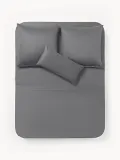 Westwing Collection Простыня Comfort из хлопкового сатина, темно-серая — фото 2
