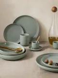 Westwing Collection Набор тарелок глубоких Nessa из твёрдого фарфора, 4 предмета, Ø 21 см, Шалфейный зелёный — фото 6