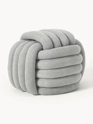 Westwing Collection Пуф Twist плетёный, Ш 54 × В 45 см, Светлый серый
