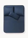 Westwing Collection Простыня Comfort из хлопкового сатина, темно-синяя — фото 5