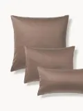 Westwing Collection Наволочка Comfort из хлопкового сатина, Ш 50 × Д 80 см, Тёмный коричневый — фото 1