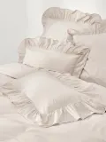 Westwing Collection Наволочка Louane из перкаля с оборкой, Ш 65 × Д 65 см, Светлый бежевый — фото 6