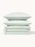 Westwing Collection Пододеяльник Comfort из хлопкового сатина, Ш 135 × Д 200 см, Шалфейный зелёный — фото 5