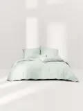 Westwing Collection Пододеяльник Comfort из хлопкового сатина, Ш 135 × Д 200 см, Шалфейный зелёный — фото 6