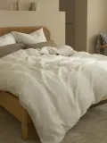 Westwing Collection Пододеяльник Odile из муслина, Ш 135 × Д 200 см, Белый — фото 6