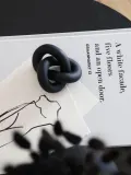 Cooee Design Декоративный объект Knot из керамики с ручной росписью, Ш 12 × В 6 см, Чёрный — фото 3
