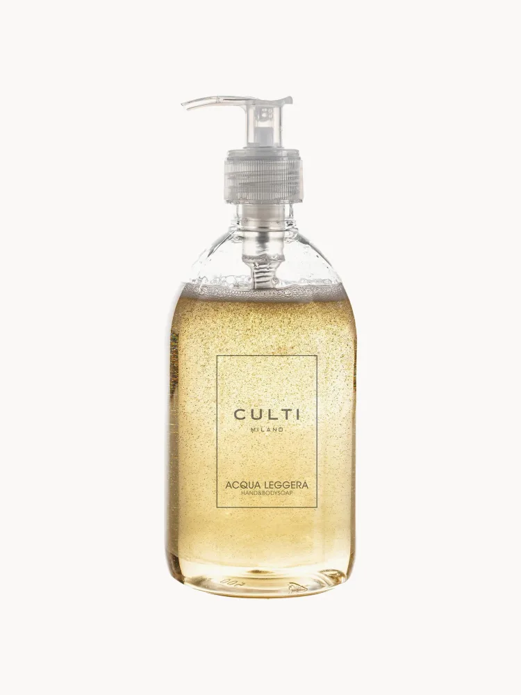 Culti Milano Мыло жидкое для рук Acqua Leggera с ароматом бергамота, лимона и мускатного шалфея, флакон с помпой, 500 мл