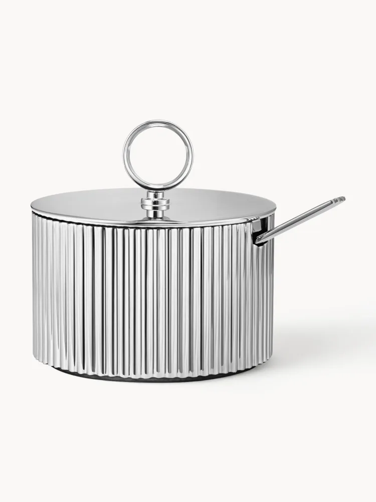 Сахарница Georg Jensen Bernadotte из нержавеющей стали с ложкой