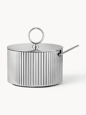 Сахарница Georg Jensen Bernadotte из нержавеющей стали с ложкой