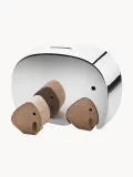 Georg Jensen Статуэтка-копилка Elephant из полированной стали с фигурками из дуба, 3 предмета — фото 1