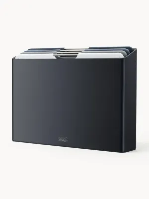 Комплект разделочных досок Joseph Joseph Folio с подставкой, 5 предметов, серо-синий
