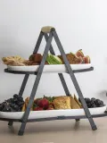 ladelle Двухъярусная этажерка Serve & Share, фарфор и дерево — фото 2