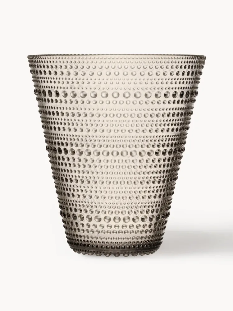 Iittala Ваза Kastehelmi из стекла с пузырьками высотой 15 см, Ø 14 × 15 см, Бежевый
