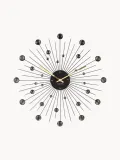 Karlsson Часы настенные Sunburst в форме солнечных лучей из металла с покрытием, диаметр 50 см, циферблат чёрный — фото 1