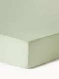 Westwing Collection Простыня Airy на резинке из льна для топпера, Ш 90 × Д 200 см, В 15 см, Светлый зелёный — фото 4