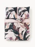 Westwing Collection Пододеяльник Flora из хлопкового сатина, Ш 135 × Д 200 см, Светлый розовый — фото 2