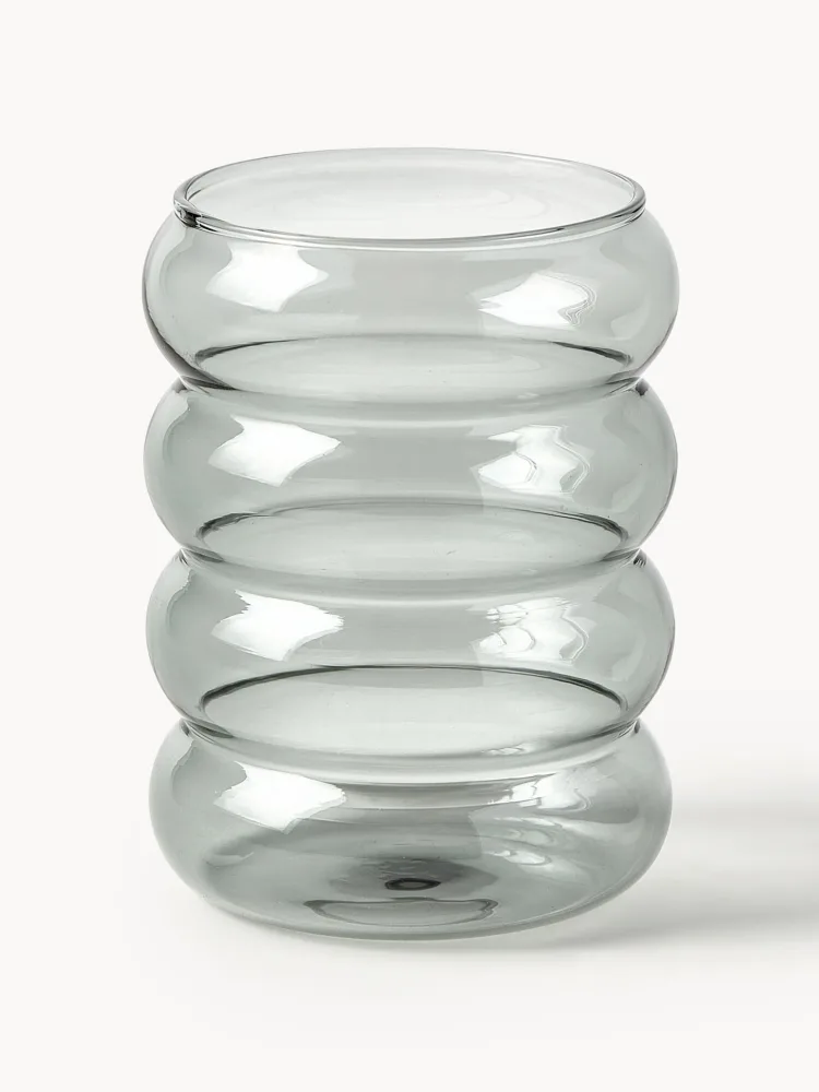 Westwing Collection Набор стаканов Bubbly из боросиликатного стекла, 4 шт., 320 мл, серые