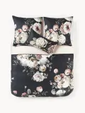 Westwing Collection Пододеяльник Blossom из хлопкового сатина, Ш 135 × Д 200 см, Антрацитовый — фото 2