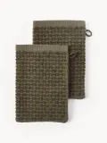 Westwing Collection Полотенце-рукавица банное Niam, 2 шт, Оливковый зелёный — фото 2