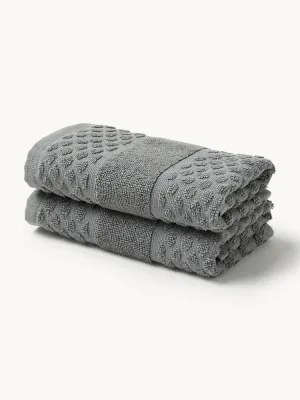 Westwing Collection Полотенце банное Katharina, гостевое полотенце XS, Ш 30 × Д 30 см, 2 шт., Тёмный серый