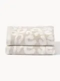 Westwing Collection Полотенце банное Leo, гостевое полотенце XS, Ш 30 × Д 30 см, 2 предм., Бежевый — фото 3