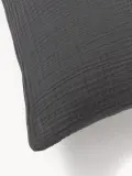 Westwing Collection Пододеяльник Odile из муслина, Ш 135 × Д 200 см, Тёмный серый — фото 5