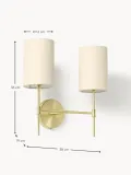 Westwing Collection Настенный светильник Kelsea двойной, молочно-белый с латунным — фото 2
