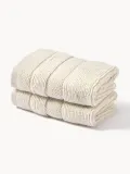 Westwing Collection Полотенце банное Luxe, гостевое полотенце, Ш 30 × Д 30 см, 2 шт., Приглушённый белый — фото 1