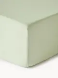 Westwing Collection Простыня Airy льняная на резинке светло-зелёная — фото 4