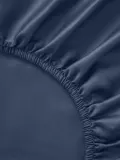Westwing Collection Простыня на резинке Comfort Premium из хлопкового сатина, темно-синяя — фото 8