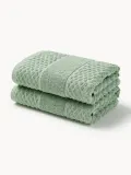 Westwing Collection Полотенце банное Katharina, полотенце для лица, Ш 30 × Д 30 см, 2 шт., Шалфейный зелёный — фото 4