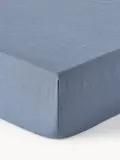 Westwing Collection Простыня на резинке Airy изо льна, синяя — фото 4