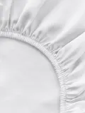 Westwing Collection Простыня на резинке Comfort из хлопкового сатина, белая — фото 2