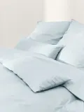 Westwing Collection Пододеяльник Comfort из хлопкового сатина, Ш 135 × Д 200 см, Светлый синий — фото 1