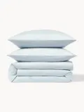 Westwing Collection Пододеяльник Comfort из хлопкового сатина, Ш 135 × Д 200 см, Светлый синий — фото 5