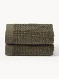 Westwing Collection Полотенце банное Niam, гостевое полотенце XS, Ш 30 × Д 30 см, 2 предм., Оливковый зелёный — фото 3
