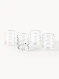Westwing Collection Набор стаканов Bubbly из боросиликатного стекла, 4 шт., 320 мл, прозрачные, Ø 8 × В 10 см, 320 мл, Прозрачный — фото 3