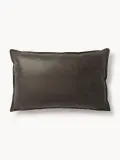 Westwing Collection Подушка декоративная Lennon из кожи 50х80 см серо-коричневая — фото 1