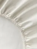 Westwing Collection Простыня на резинке Elsie из перкали, светло-серая, Ш 90 × Д 200 см, В 25 см, Светлый серый — фото 8