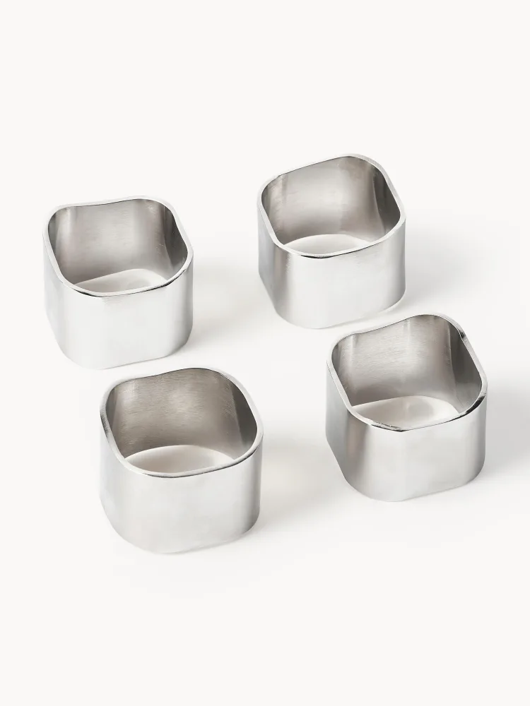Кольцо для салфеток Westwing Collection Cuff, серебристое, набор 4 шт