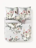 Westwing Collection Пододеяльник Blossom из хлопкового сатина, Ш 135 × Д 200 см, Светлый серый — фото 2
