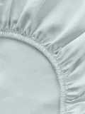 Westwing Collection Простыня на резинке Comfort из хлопкового сатина, голубая — фото 8