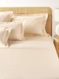 Westwing Collection Простыня Premium из хлопкового сатина, персиковая — фото 1