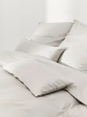 Westwing Collection Пододеяльник Comfort из хлопкового сатина, Ш 135 × Д 200 см, Светлый серый